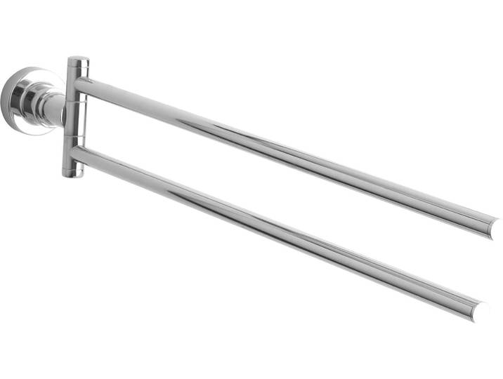Handtuchhalter TESA Luup 2-armig , silber (silberfarben), B:5cm H:8,6cm, Metall, Handtuchhalter, Handtuchhalter
