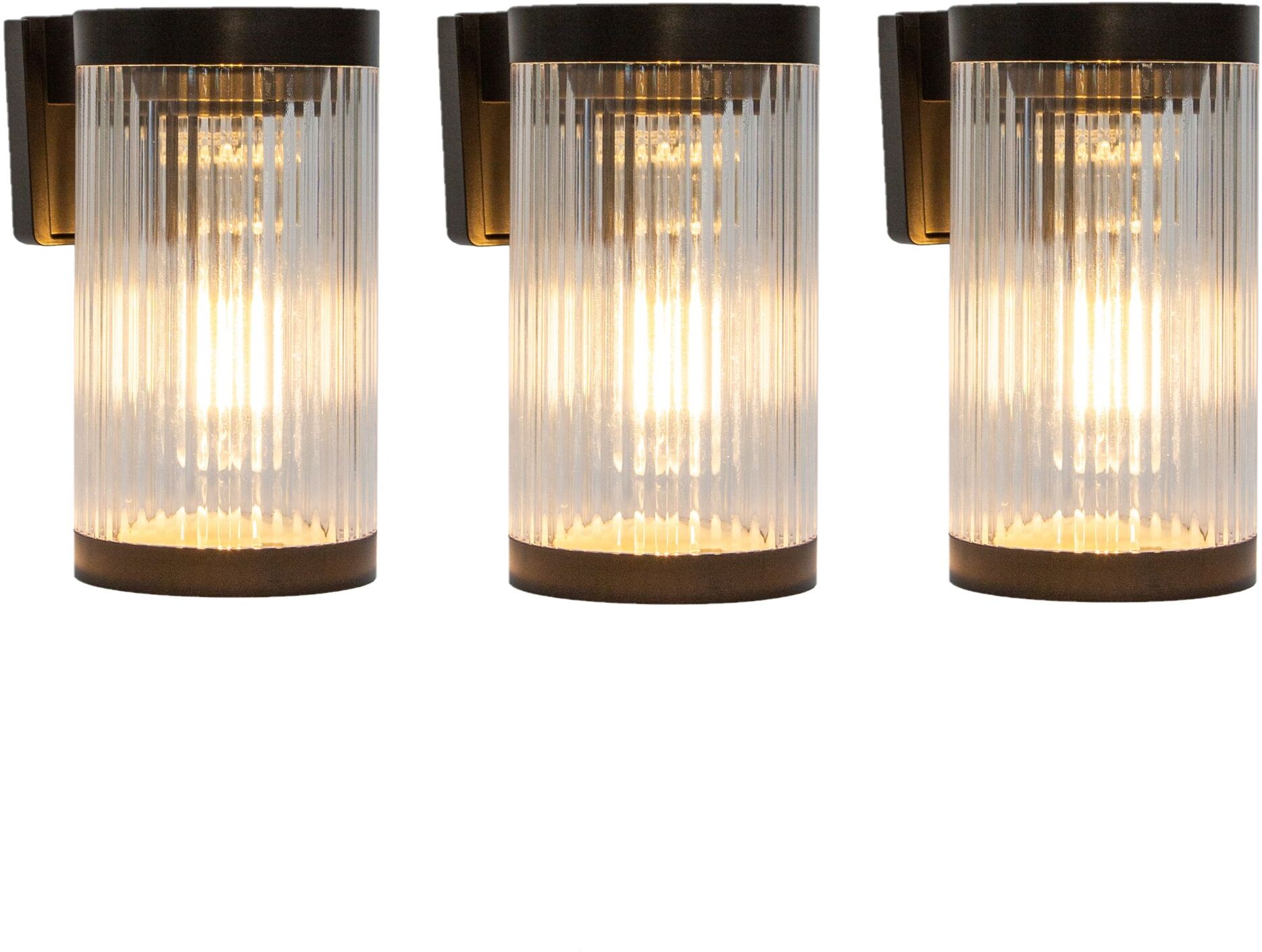 KS Verlichting 3x Aurelia Solar LED Muurlamp Zwart
