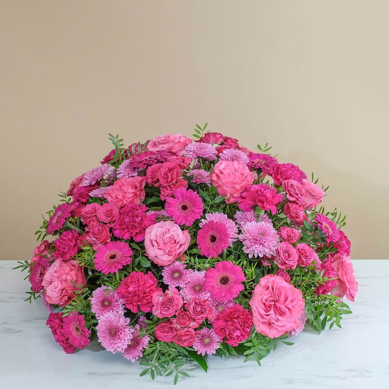 Coussin deuil rose : Temps infini rose, coussin funéraire rose - Interflora