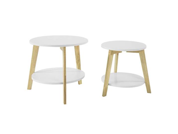 Tables basses gigognes effet bois blanc