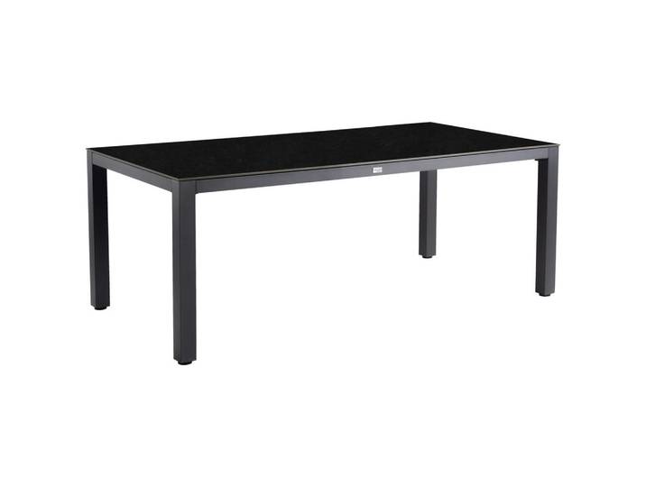 Tierra Outdoor Gartentisch, Graphitfarben, Metall, Kunststoff, rechteckig, eckig, 100x75x220 cm, lichtecht, regenabweisend, wetterbeständig, Gartenmöbel, Gartentische, Gartentische