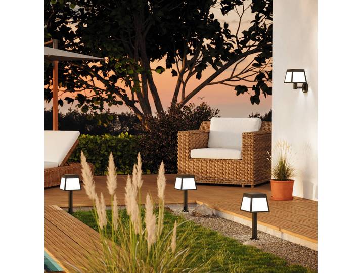EGLO Solar-LED-Wandleuchte Altilia, schwarz, Kunststoff, Sensor Altilia, schwarz, Kunststoff, Modern, Wandlampe