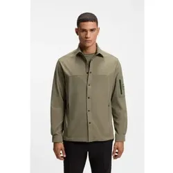 BOSS für Herren. 50554467 Beiges Tour Waffle Hemd (M), Lässig, Polyester, Langarm