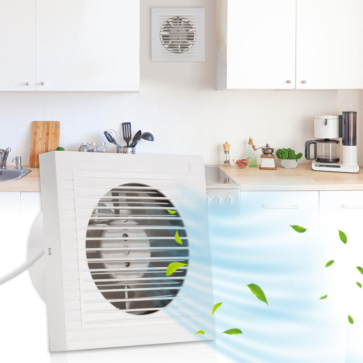 Witte badkamerventilator van plastic - 10,16 cm (4 inch)
