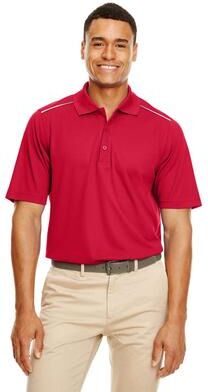 CORE365 88181R Men's Radiant Performance Piqué Polo with Reflective Piping Shirt in Classic Red size 5XL   Polyester