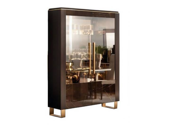 Xlmoebel Vitrine Italienischer Vitrinenschrank aus Holz mit elegantem Design (Vitrine) Hergestellt in Italy