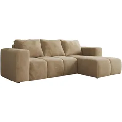 ECKSOFA MONIVA Beige Plüsch - Rechts