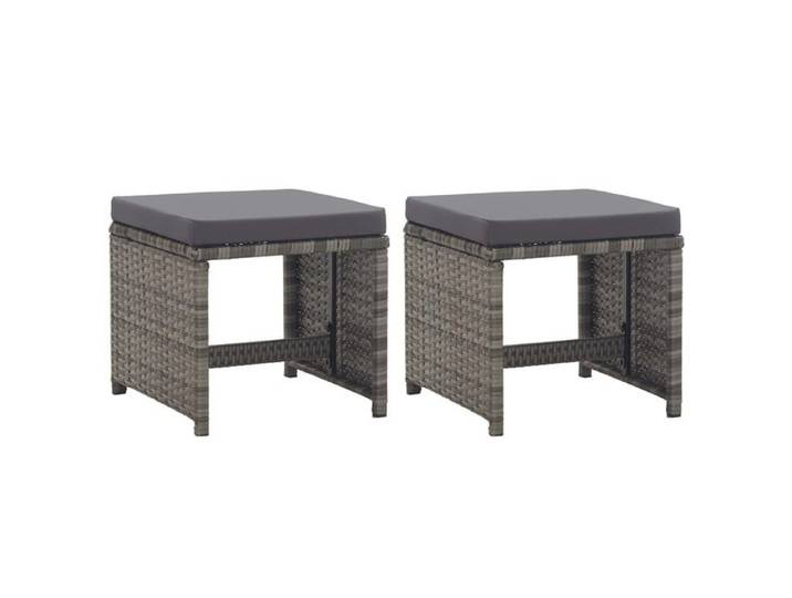 Chaises ergonomiques - Magnifique Tabourets de jardin et terrasse 2 PCS coussins Résine tressée Anthracite 41x41x35cm 2331