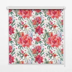 INNENROLLO - Fensterrollo - Rollo - 90x140 cm - Rote Blüten