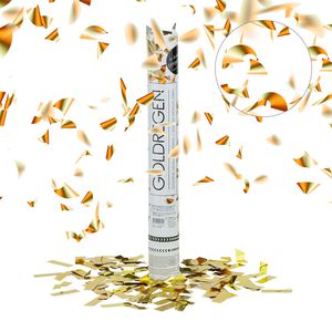 Relaxdays Konfetti 10020853, Party-Popper, aus Folie, Konfettikanone 40cm, mit goldenem Konfetti