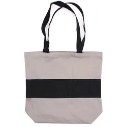 Two Tone Cotton Bag - 38x42x12cm - Grey & Black - 10oz