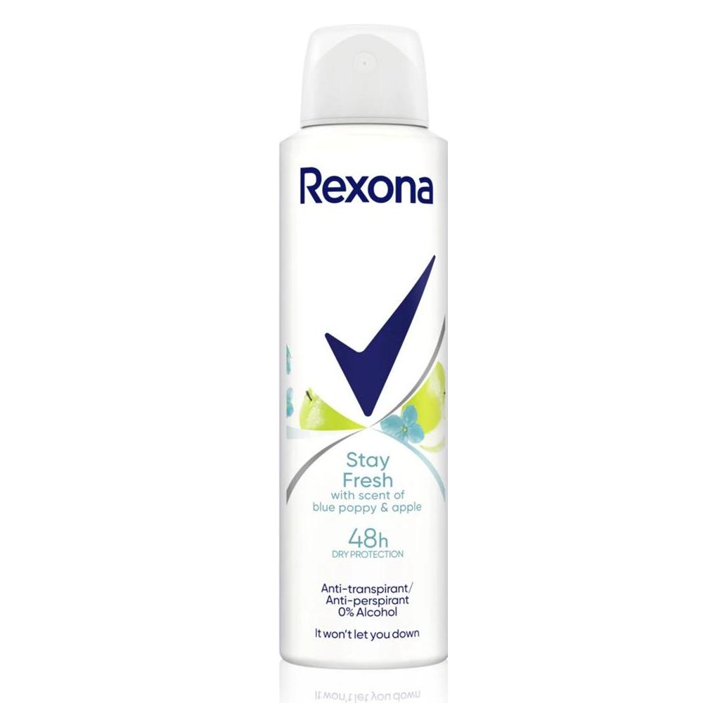 Rexona Stay Fresh Blue Poppy & Apple (Spray, 150 ml) (8717163680537)