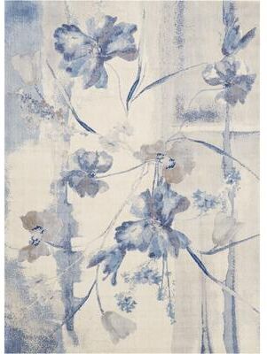 Nourison Somerset Vintage Watercolor Floral Pattern Area Rug