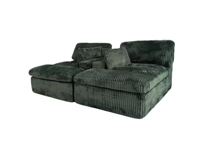 Canapé convertible 2-en-1 Canapé-lit 2 places Vert en tissu côtelé Sans montage convertible en fauteuil convertible en méridienne