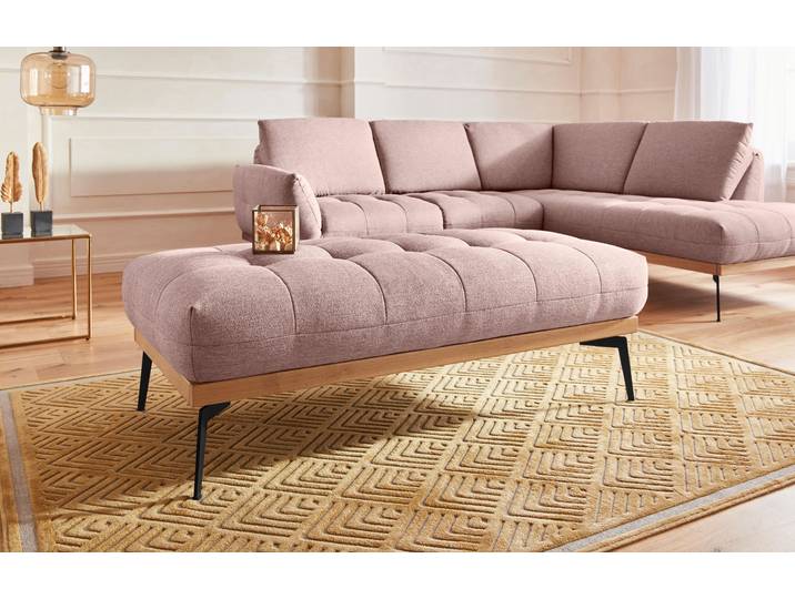 Hocker EXXPO - SOFA FASHION Palic, moderner Polsterhocker mit tollen Verarbeitungsdetails , rosa (rosabraun), B:139cm H:47cm T:71cm, Hocker, Hocker