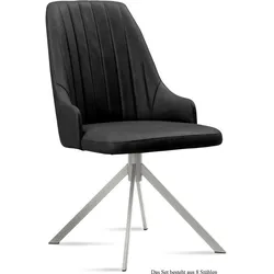 ESSZIMMERSTUHL (8er-Set) Dorrit 52x91x60 Edelstahl/Anthrazit