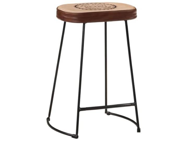 POUFGDR Barhocker, Retro-Stil, Eisen, 2-teilig, Dunkelbraun, 41 x 29 x 62 Kunstleder, dicker Schaumstoff, pulverbeschichtet, 110 kg, Küche, Balkon, Meetings