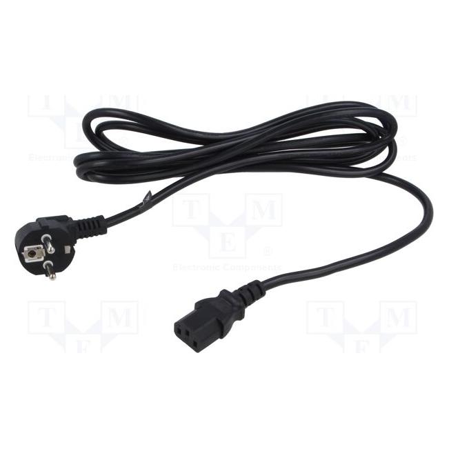 MPL POSAC-C13-EUL30: POS AC cable C13-YJT3(10A)-CEE7/7-YJ-03-90?(10A) H03VV-F3G1,0 L=3000 black (3 m, CEE 7/7) (POSAC-C13-EUL30)