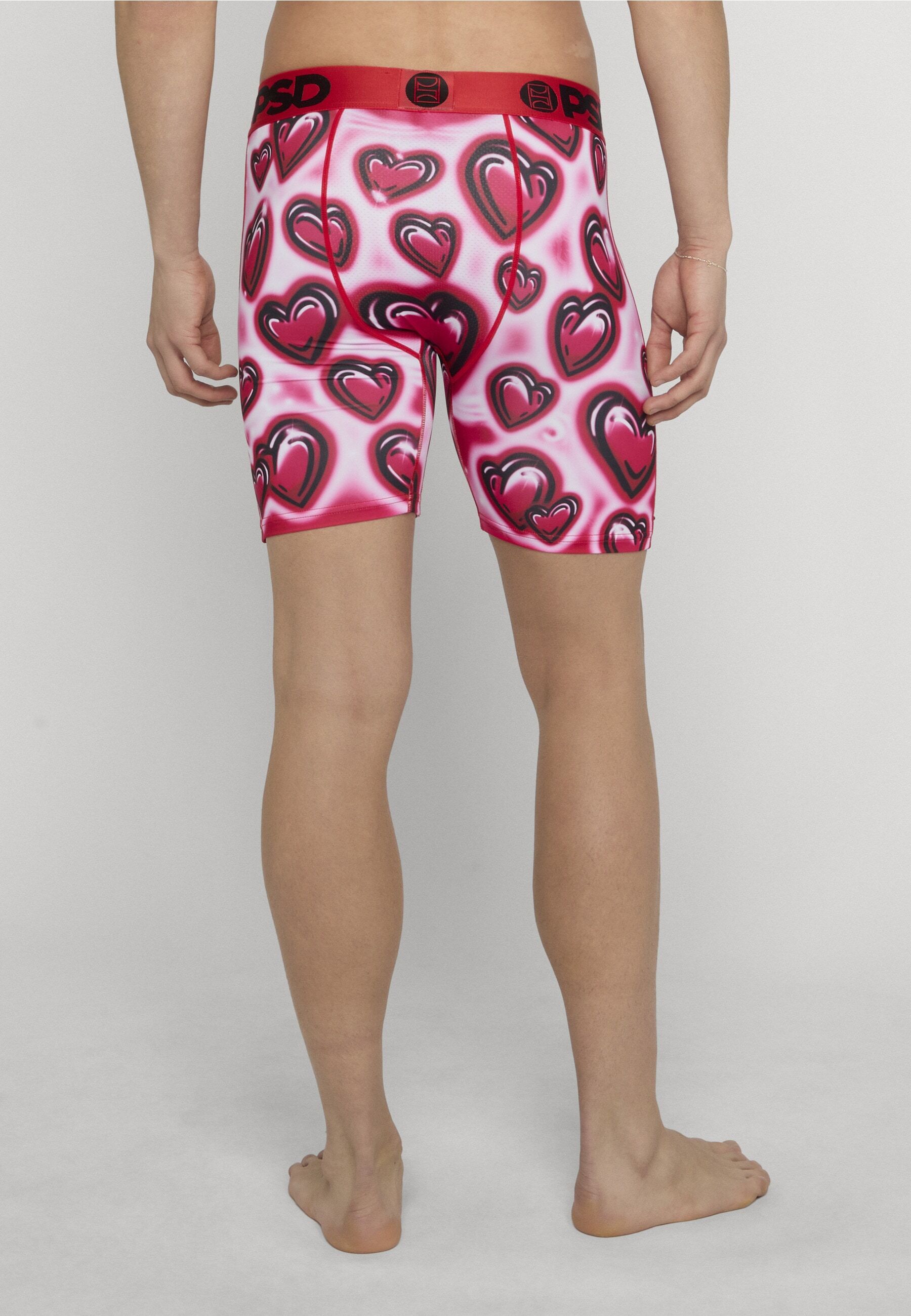 Boxershorts PSD "PSD LOVE CORE", Herren, Gr. XL, 1 Stk., rot (multi), 88% Polyester, 12% Elasthan, Unterhosen