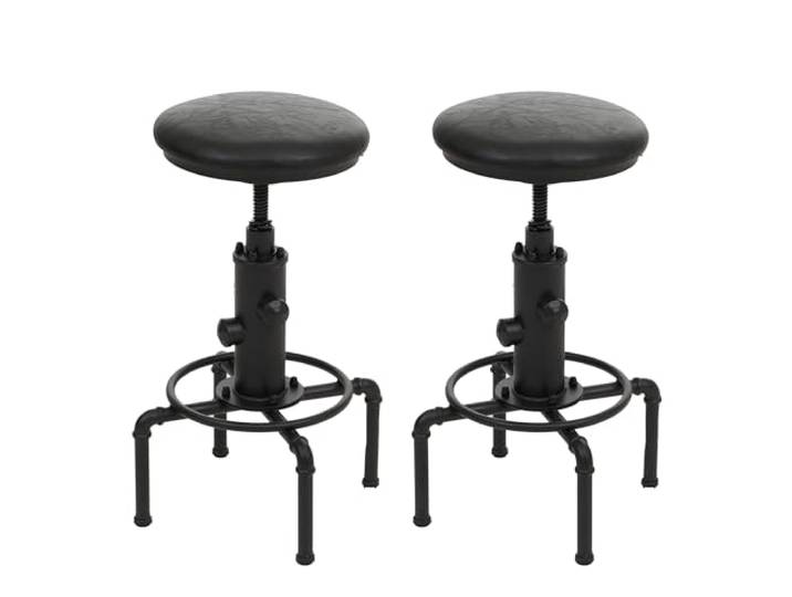 Mendler 2er-Set Barhocker HWC-N23 Metall - schwarz