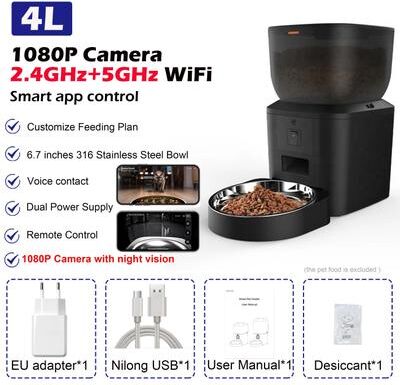Uplift Picks Furpipi 8L Smart Automatic Cat Feeder With HD Camera WiFi App Control Pet Food Dispenser a
