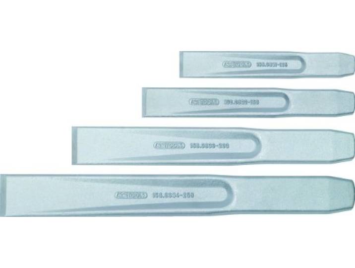 KS Tools 156.0690 Jeu de 4 burins de mécanicien Jeu de 4 burins nervurés à tête ovale