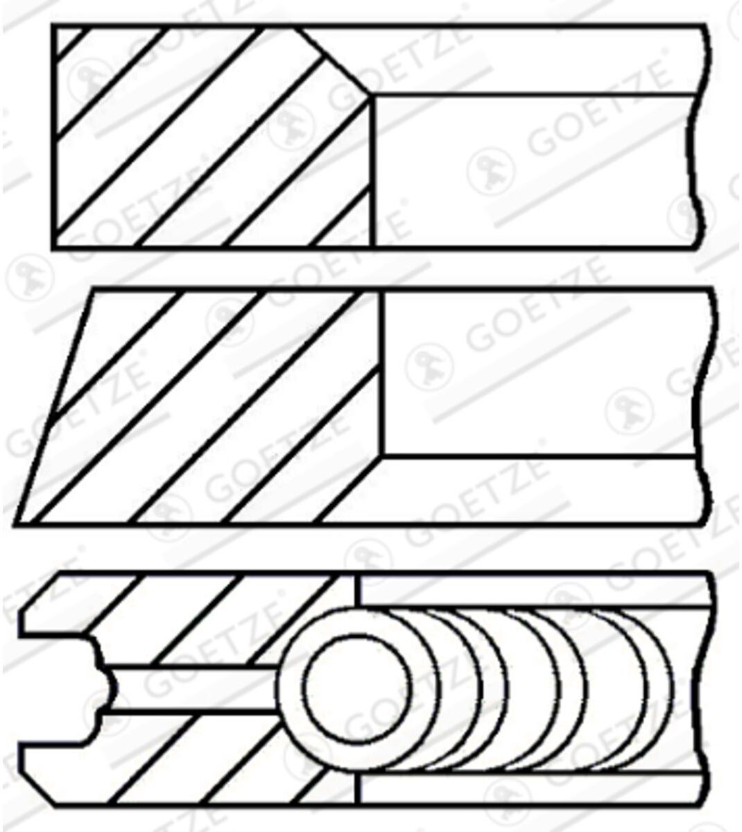 Engine Kolbenringsatz GOETZE 08-123400-30