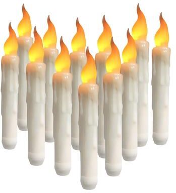 Uplift Treasures Flameless LED Floating Taper Candles Set For Party Decor 12pcs