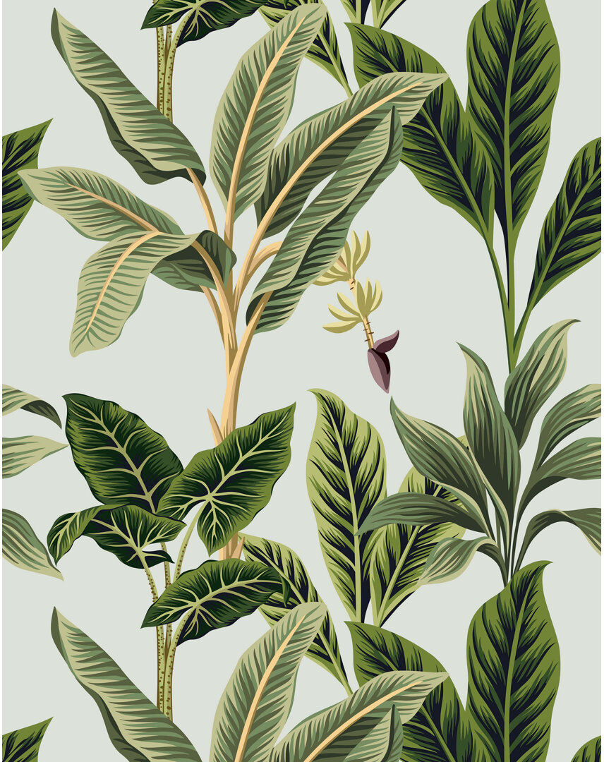Bay Isle Home Vintage Tropical Wallpaper Green