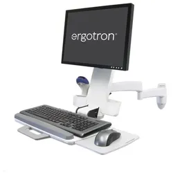 Ergotron Serie 200 Combo schwenkbarer Monitor Wandhalter mit Tastaturablage (45-230-216), weiß