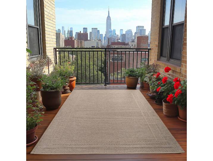 Tapis d'extérieur Desert 1304 Beige/Beige Polypropylène 240 x 340cm