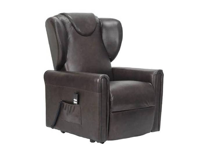 POLTRONE ITALIA - Barbara2 Elektrischer Ledersessel mit Aufstehhilfe 2 Motoren Ohrensessel mit Aufstehfunktion 2 Rädern Aufstehsessel Seniorensessel Relaxsessel Medizinprodukt der Klasse I