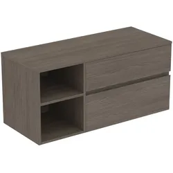 Ideal Standard Waschtischunterschrank Finesse ohne Ausschnitt, Ulme dunkel
