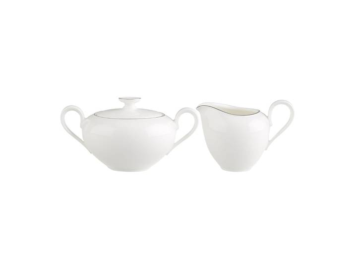 Milch- und Zuckerset VILLEROY & BOCH Milch- und Zucker-Set Anmut Platinum No.1 2er Set weiß , weiß, Porzellan, Geschirr-Sets, Milch- und Zuckerset