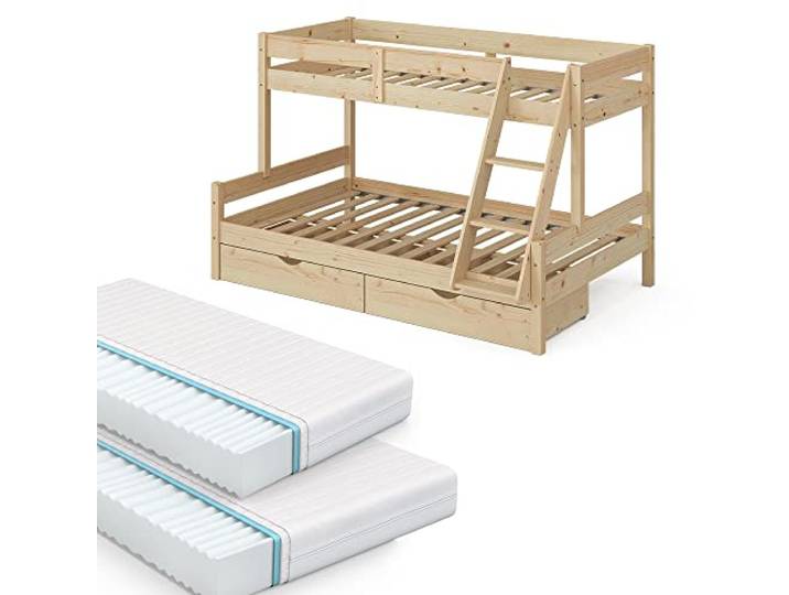 VitaliSpa Etagenbett Everest, Naturholz, 120x200 / 80x200 cm