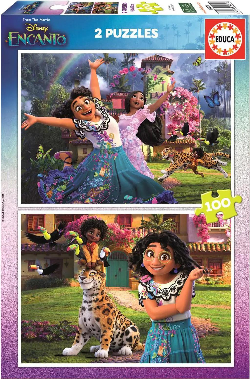 Educa Disney Encanto Puzzel, 2 x 100 stukjes, Kartonnen kinderpuzzel