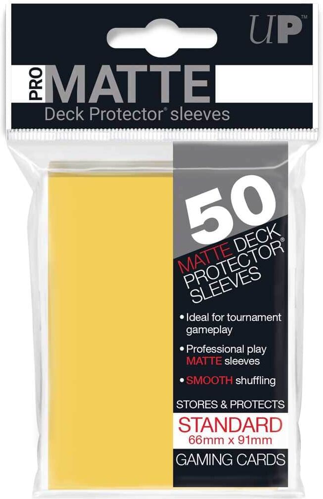 Ultra PRO Matte Deck Protectors (50ct) - Yellow for Trading Card Games, Acid-Free, Non-PVC Polypropylene, 50 Count