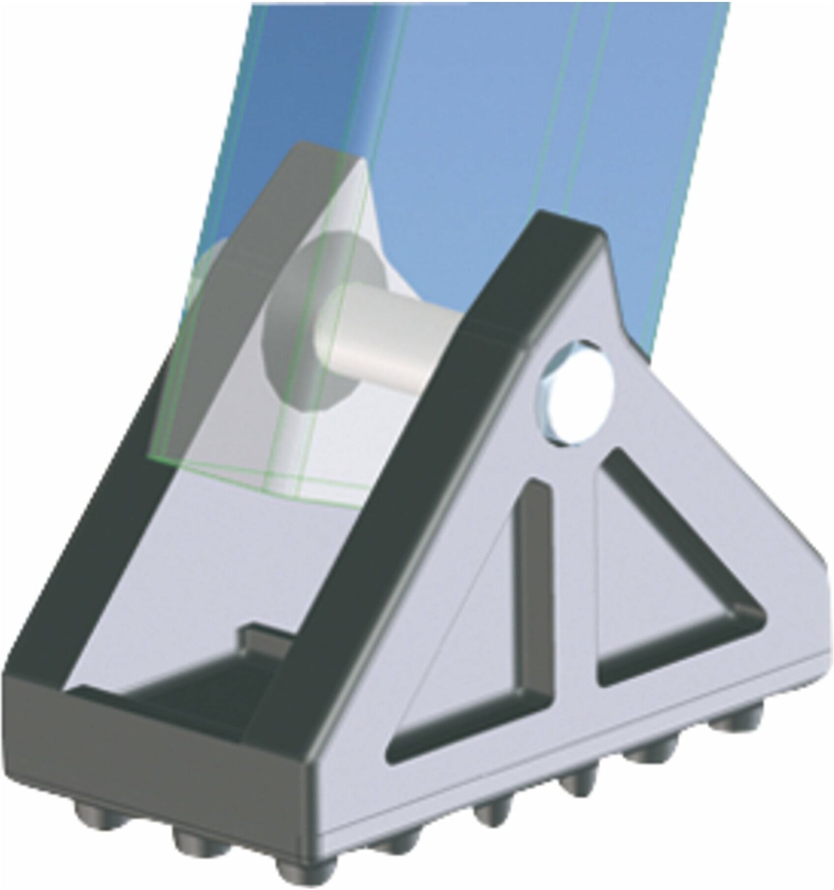 ZARGES Schwenkfuß mit Gummiauflage 100 x 55 mm (40997)