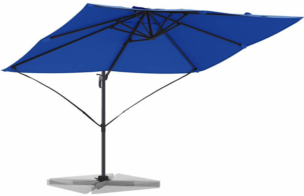 Brayden Studio Cantilever Parasol with Pulley Lift Blue 260cm H x 251cm W x 251cm D