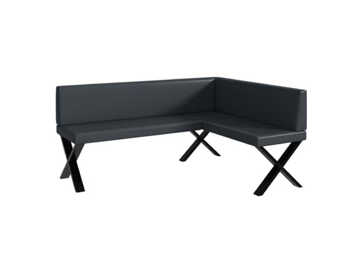 MEBLINI Eckbank für Esszimmer - Küchenbank - Essecke - Sitzecke Küche - Toni - X-Beine 128x168x87cm Rechts - Dunkelgrau Kunstleder