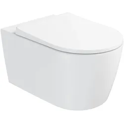 New Metropole Round QuantumFlush Wand-WC spülrandlos Edelweiß mit Oberflächenveredelung Clean