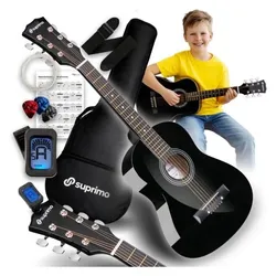 Suprimo JRA SET BK gitara akustyczna 1/4 czarna (Akustik Gitarre), Gitarre, Schwarz