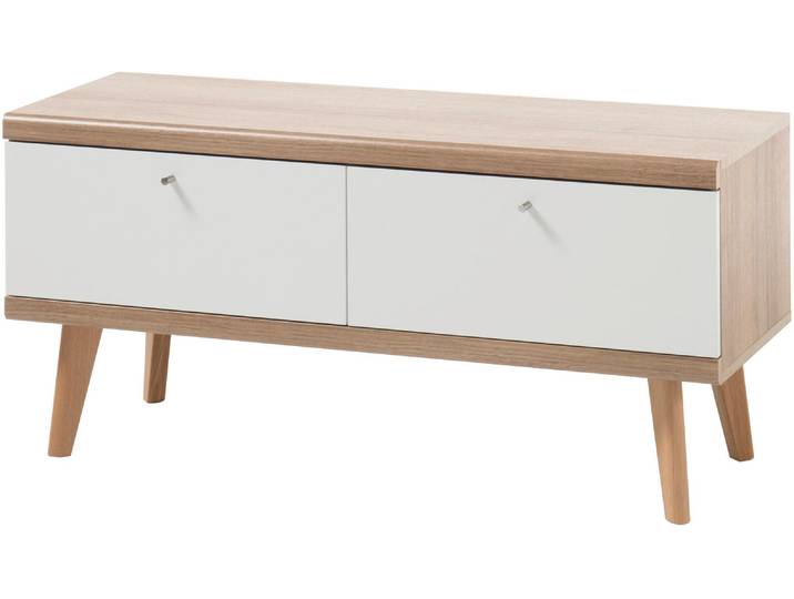 Lowboard HOME AFFAIRE Merle , weiß (eiche riviera nb, weiß matt), B:107cm H:40cm T:50cm, Holzwerkstoff, Sideboards, Lowboard, Scandi Design, Breite 107 cm