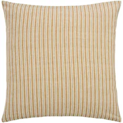 IB Laursen Kissenbezug Elly mit Streifen, Senfgelb mit grünen Streifen - 60 x 60 cm