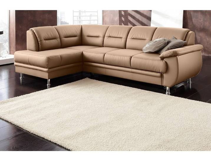 sit&more Ecksofa Mailand L-Form, B: 250 cm, Leder, Komfortsitzhöhe 46 cm, optional Schlaffunktion, Liegefläche: 194x122cm, Komfortpolsterung