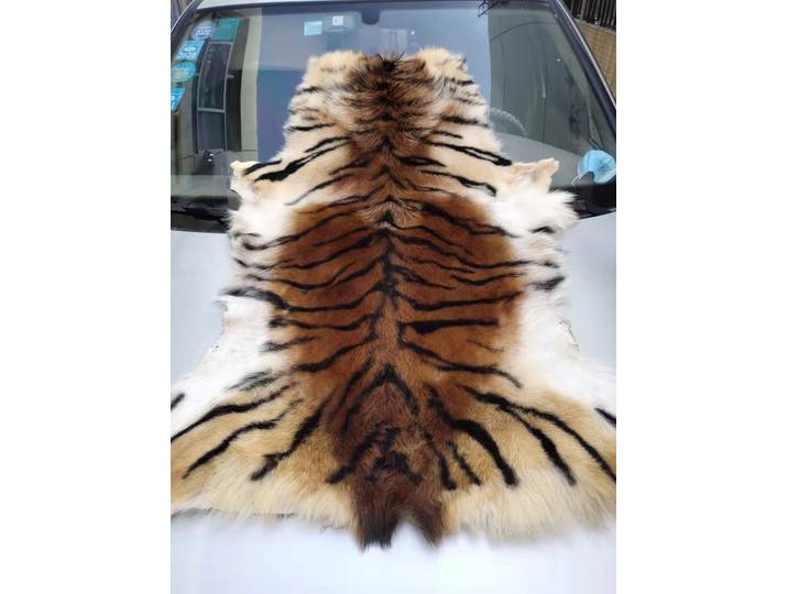 Tissu imprimé léopard en cuir de tigre Él, fourrure entière, tout-en-un, coussin de canapé, tapis, couverture en frêne, tenture murale