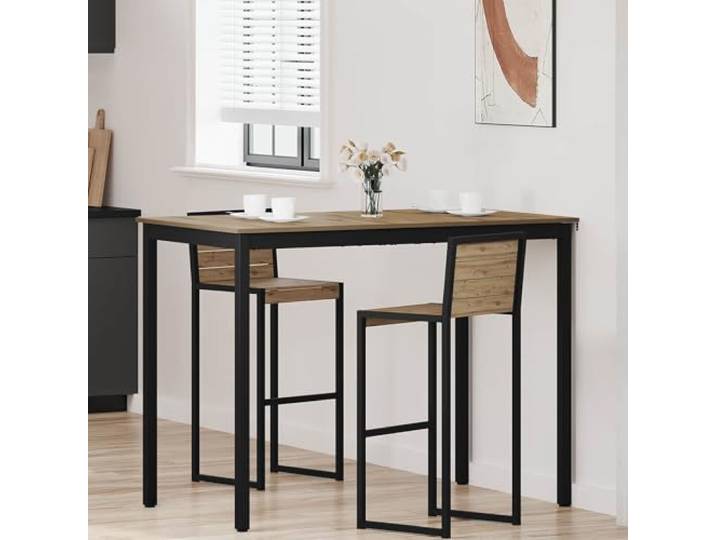 WXGTBKPR Stehtisch aus Holzwerkstoff, Rechteckiger Bistrotisch, Braun Robustes Metallgestell, Modernes Design, Für Esszimmer & Küche