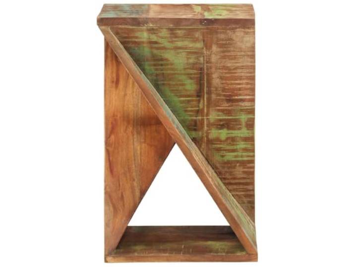 HFUDPOF Beistelltisch 35x35x55 cm Altholz Massiv Handgefertigt, recyceltes Altholz, rustikaler Charme, Unikat-Farben, vielseitig als Hocker oder Nachttisch