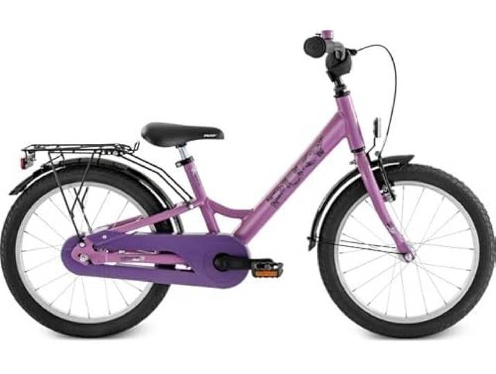 PUKY YOUKE 18 Kinderfahrrad 18 Zoll ab 5 Jahren Fahrrad für Kinder mit Rücktrittbremse & V-Brake Höhenverstellbar & Leicht Kinder Fahrrad ab 5 Jahre Made in Germany Perky Purple