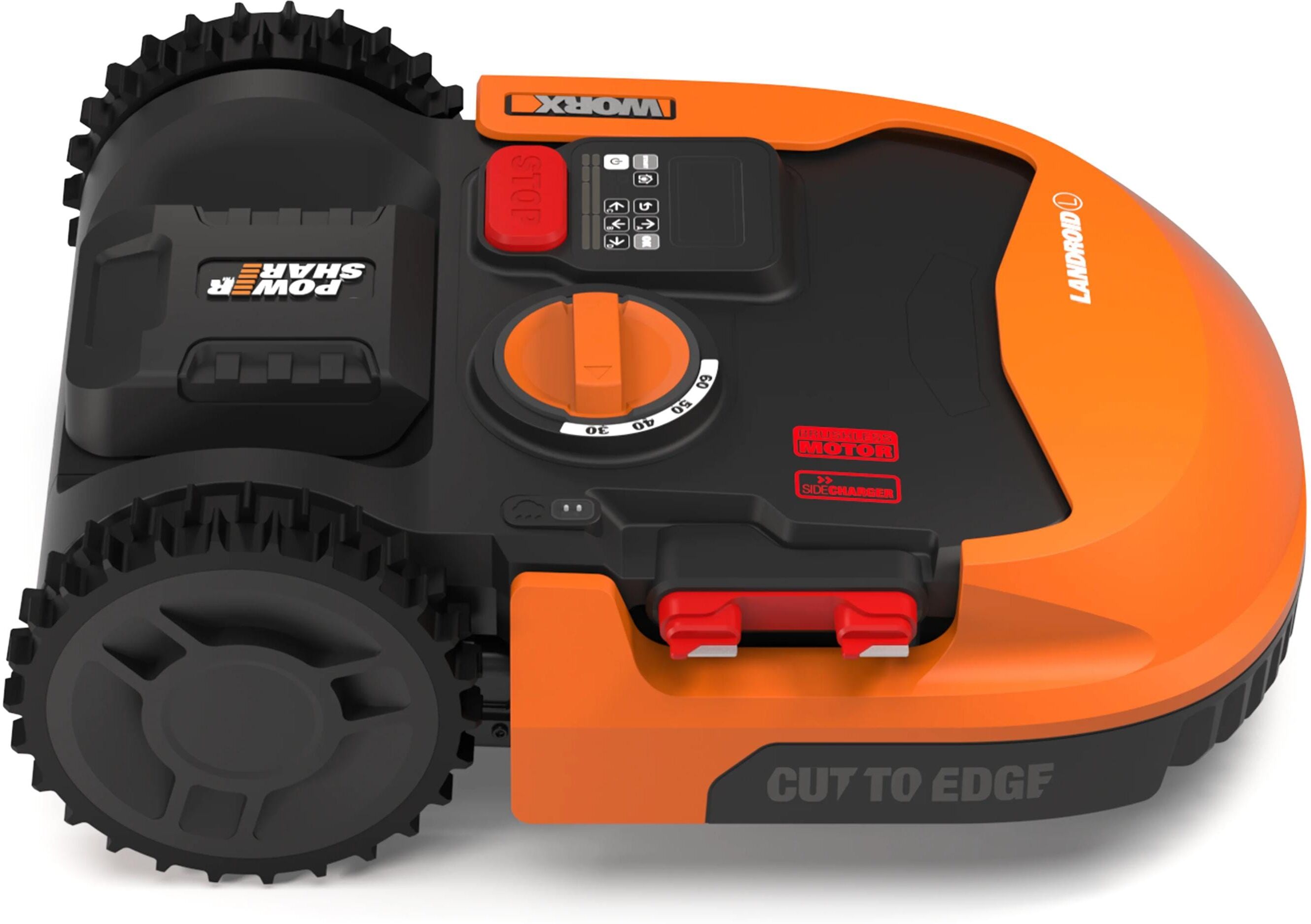 Rasenmähroboter WORX "Landroid L2000, 2000 m²", orange (bunt), B:63cm H:22,5cm T:44,5cm, Rasenmähroboter, Rasenmähroboter bunt Einheitsgröße